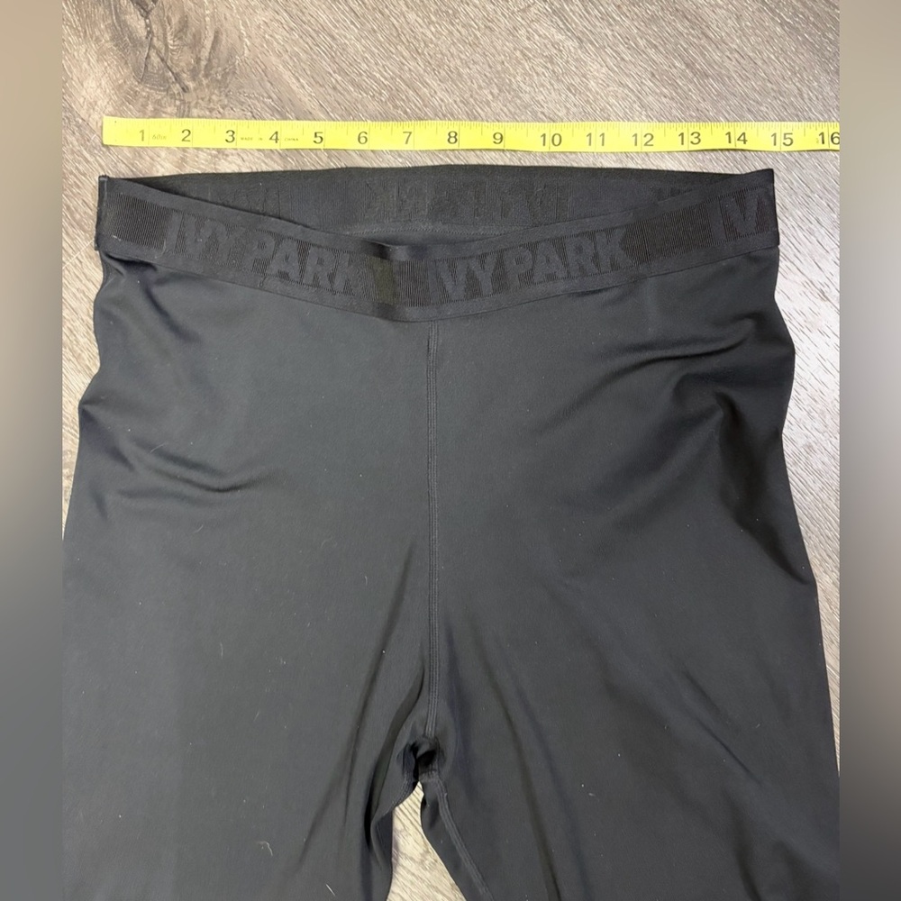 Ivy Park Size XL High Rise Black Slash Leggings Full Length Athletic Edgy Goth - Picture 13 of 15
